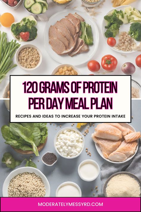 This post will discuss: How much protein is ideal to consume per day. The ideal amount of protein to consume at each meal to reach 120 grams of protein (30/30/30). Ideas for increasing protein intake at breakfast. Building a meal high in protein. 120 grams of protein/day sample meal plan(s). High protein food swaps. High Protein Diet Plan, High Protein Foods List, High Protein Recipes Dinner, Protein Foods List, Cheap Protein, 6 Meals A Day, High Protein Meal Plan, Healthy High Protein Breakfast, Protein Meal Plan