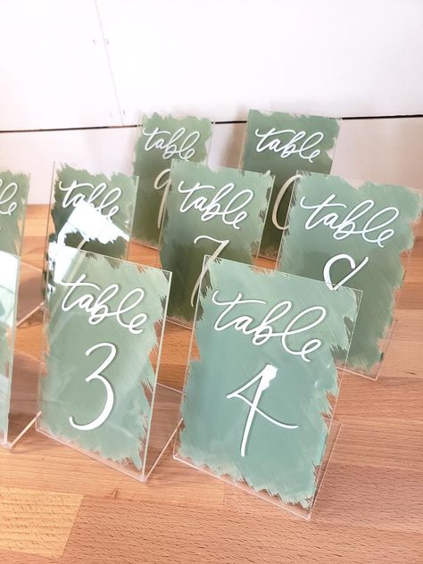 Acrylic Wedding Table Numbers, Table Numbers Acrylic, Acrylic Wedding Table, Acrylic Wedding Signs, Table Number Signs, Table Numbers Wedding Diy, Affordable Farmhouse, Diy Table Numbers, Diy Wedding Table