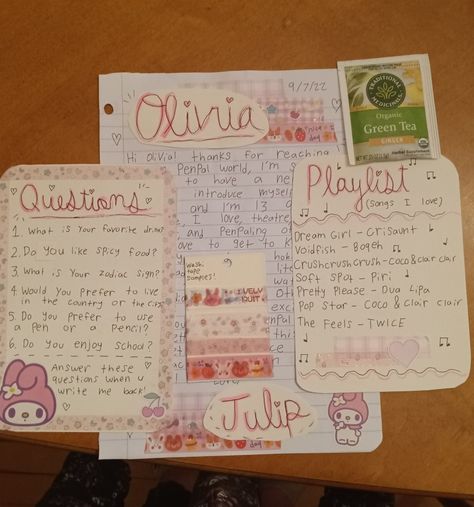 Things To Write In A Penpal Letter, Cute Things To Add To Letters, How To Get A Pen Pal, Questions For Penpals, How To Make A Cute Letter, What To Write In A Penpal Letter, Penpal Inspo Aesthetic, Penpal Ideas Letters Inspiration, Cute Pen Pal Letter Ideas