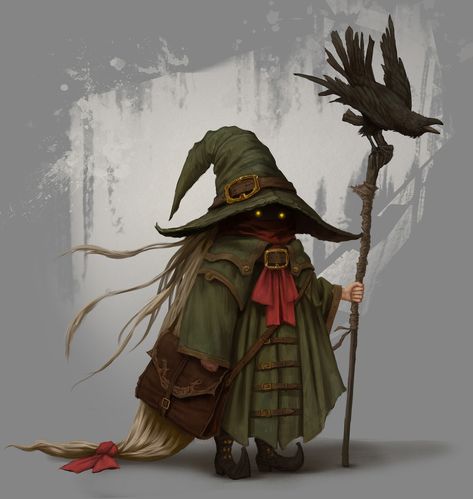 ArtStation - Lil'Witch Changling Warlock Dnd, Forrest Gnomes Dnd, Halfling Warlock Dnd, Dnd Grim Reaper, Ghostwise Halfling Druid, Dnd Homebrew Characters, Mushroom Druid Dnd, Dnd Goblin Wizard, Rabbit Person Art