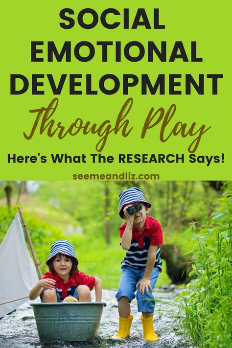 Social emotional activities for preschoolers can be achieved through play. Click to learn what the research says about social emotional development through play! #socialemotional #socialskills #pretendplay #parentingtips Learn Through Play Activities, Emotional Activities For Preschoolers, Social Emotional Development Activities, Emotional Development Activities, Emotional Activities, Social And Emotional Development, Learn Through Play, Social Emotional Activities, Social Emotional Learning Activities