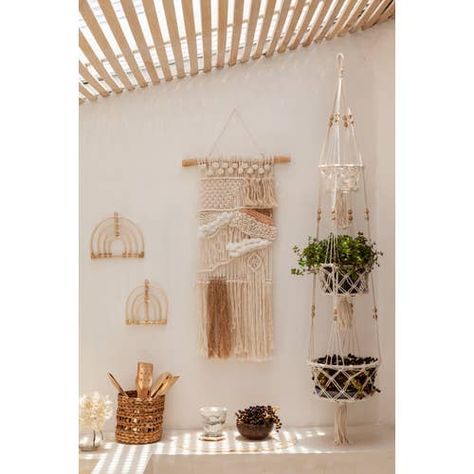 Purchase Wholesale Wall Hanging. Free Returns & Net 60 Terms on Faire.com Macrame Hanging Basket, Rattan Wall Decor, Rattan Wall, Bohemian Wall Hanging, Rainbow Wall Hanging, Macrame Hanging, Macrame Ideas, Rainbow Wall, Hanging Basket