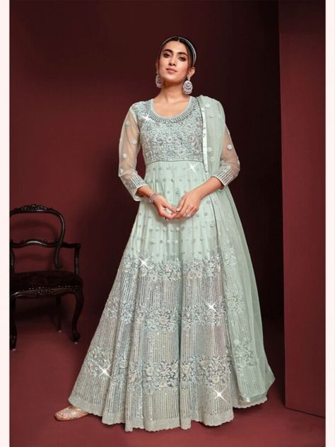 Couture, Gown For Women Indian, Net Wedding Gown, Suits For Women Stylish, Traditional Anarkali, Indian Anarkali Dresses, Pakistani Traditional, Floor Length Anarkali, Sangeet Outfit