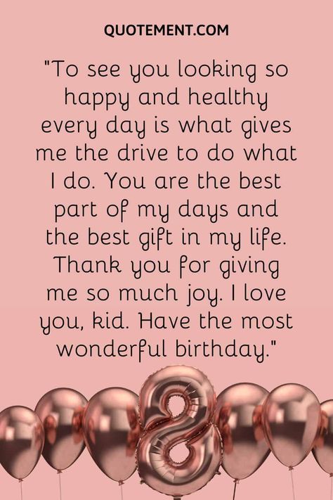 Birthday Qoutes, Cute Birthday Wishes, 8 Birthday, Happy 8th Birthday, Daughter Birthday Cards, Quotes Status, Birthday Wishes For Myself, Birthday Wish, Girl Birthday Cards