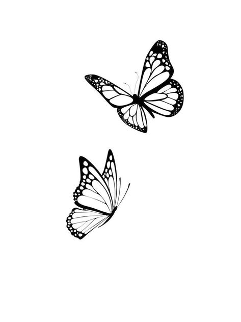 Simple Flower Stencil, Butterfly Stencil Tattoo, Small Butterfly Tattoo Designs, Butterfly Outline Tattoo, Butterfly Flash, Tattoo Borboleta, Watermelon Tattoo, Butterfly Thigh Tattoo, Feminine Skull Tattoos