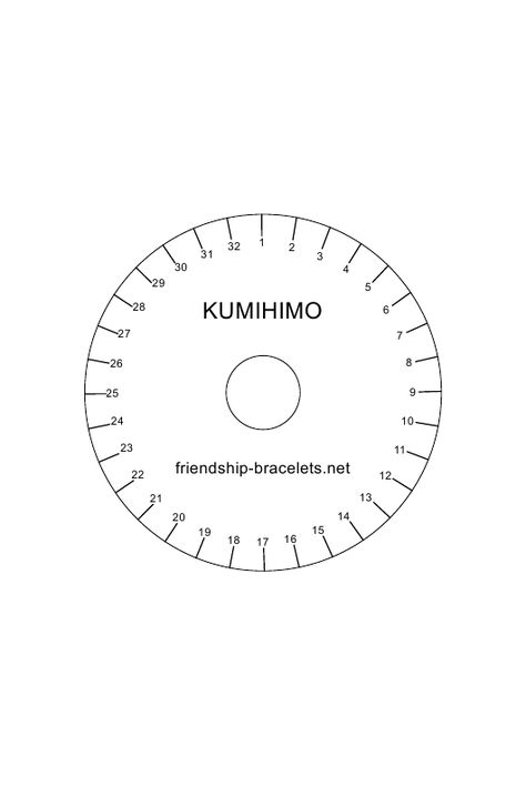 Kumohimo Friendship Bracelet Disk Template Download Printable PDF | Templateroller Friendship Bracelets, Bracelet Patterns, Kumihimo Disk, Kumihimo Bracelets, Templates Downloads, Template Download, Friendship Bracelet, Template Printable, Diy And Crafts