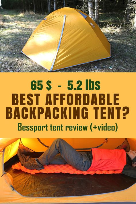 Could the Bessport 2P Basic 3-Season tent be the best affordable backpacking tent? You can get it on Amazon for as low as 65$, and it weighs just 5.2 lbs. I've staid in this tent for a few nights now, so I know most of the ins and outs. In this article, we find out whether it's a good choice or not. Video review included. Best Backpacking Tent, One Person Tent, Backpacking Gear List, Backpacking Stove, 2 Person Tent, Hiking Poles, Hiking Tent, Lightweight Tent, Gear List