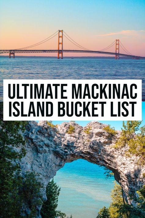 Island Bucket List, Michigan Travel Destinations, Bucket List Items, Mackinac Island Michigan, United States Travel Destinations, Michigan Road Trip, Michigan Vacations, Midwest Travel, Michigan Travel