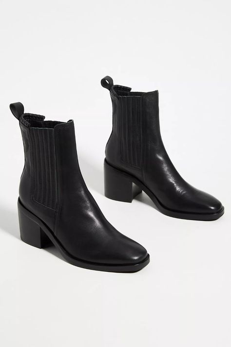 Silent D Naydo Heeled Ankle Boots | Anthropologie Tall Shaft Ankle Boots, Pie, Outfit Jantar, Fall Nashville, Black Leather Boots Women, Fall Outfit Ideas, Chelsea Boots Women, Forward Thinking, Favorite Handbags