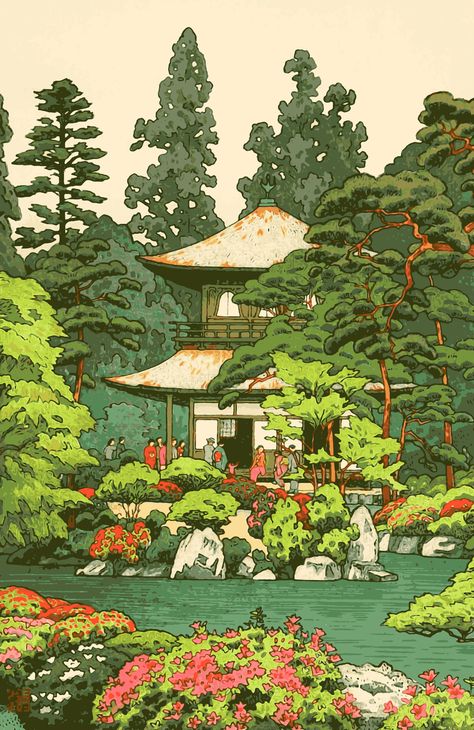 Toshi Yoshida, Japanese Vintage Art, Japan Illustration, Japanese Art Prints, Art Asiatique, Japanese Artwork, Japon Illustration, Art Japonais, 수채화 그림