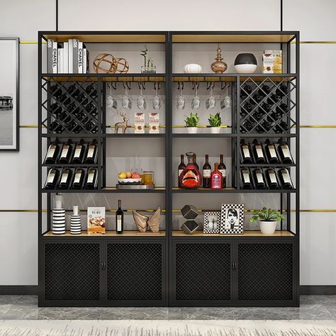 Wine Display Cabinet, Tall Wine Rack, Cabinet Wine Rack, Bar In Casa, Cabinet Wine, Almirah Designs, Home Bar Cabinet, Modern Home Bar, Wine Rack Cabinet