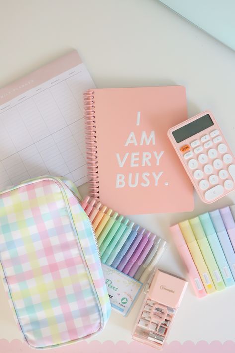 Shop our Influencers' top picks on Amazon Aesthetic Stationary Supplies, Pastel School Supplies, Preppy Stationary, Pastel Rooms, Doodles Characters, Best School Supplies, Middle School Advice, Meh Cat, Japanese Stationary