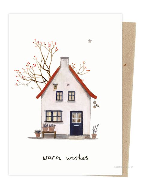 Old House Illustration, House Doodle, Watercolor House Painting, Watercolor Architecture, House Illustration, House Drawing, Cute House, Christmas House, Water Painting