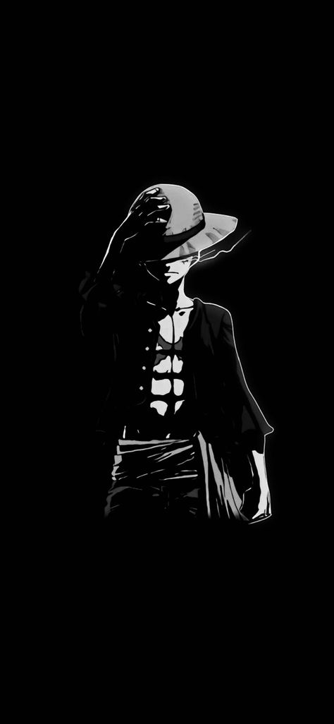 Luffy Black And White Wallpaper, Luffy Black Wallpaper, Dark Luffy, Luffy Black And White, Black Apple Wallpaper, Luffy Black, Monkey D. Luffy Wallpapers, White Wallpaper Iphone, Iphone Wallpaper 8k