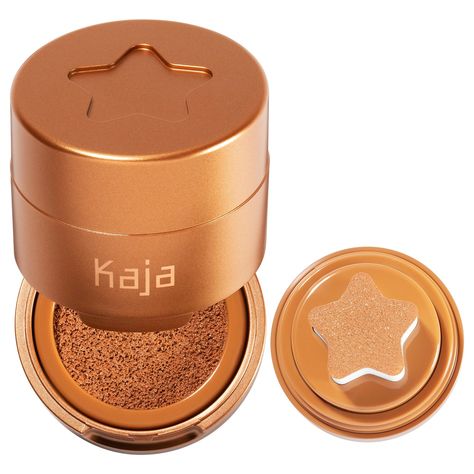 A liquid cushion bronzer in a bouncy star-shaped stamp that blends out for an instant sun-kissed glow.Ingredient Callouts: Free of sulfates SLS and SLES, parabens, and phthalates. This product is also vegan and cruelty-free.What Else You Need to Know: Stamp on a sun-kissed glow instantly with this cushion bronzer. Its liquid formula is blendable, buildable, and totally beach-babe approved. Kaja Beauty, Liquid Bronzer, Alat Makeup, Best Bronzer, Makeup News, Diy Body Scrub, Liquid Highlighter, Beauty Products Drugstore, Luxury Makeup