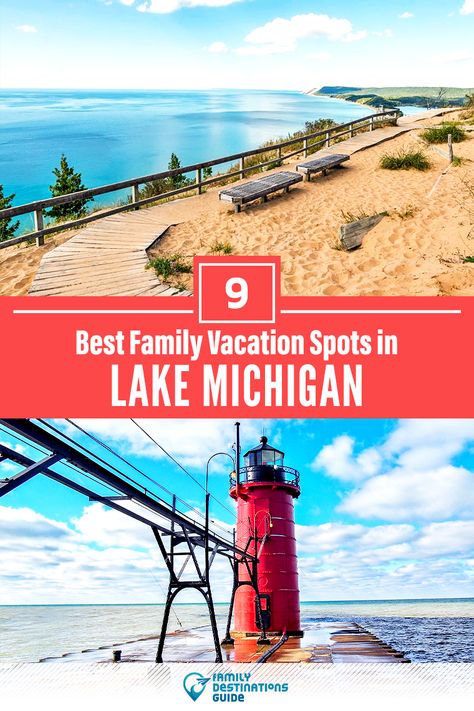 Need a little inspiration for a getaway to Lake Michigan with kids? Planning a family trip to Lake Michigan and want ideas for the top vacation spots and areas? We’re FamilyDestinationsGuide, and we’re here to help: Discover the best family vacations spots in Lake Michigan - so you get memories that last a lifetime! #lakemichigan #lakemichiganvacation #lakemichiganwithkids #lakemichiganfamilyvacation #familyvacation Michigan Beach Vacations, Michigan Family Vacation, Lake Michigan Vacation, Michigan Summer Vacation, Great Lakes Michigan, Best Family Vacation Spots, Best Family Beaches, Lake Michigan Beaches, Michigan Road Trip