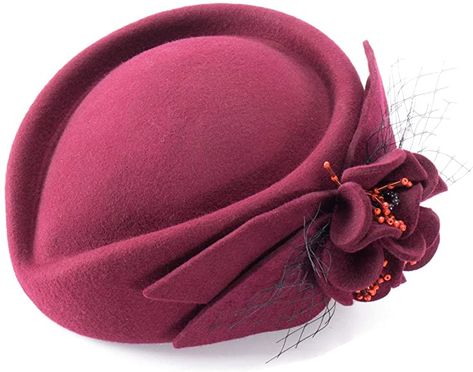 Party Formal Dress, Fascinator Hats Diy, Fascinator Hats Wedding, Red Fascinator, Happy Hat, Flower Veil, Elegant Hats, Fascinator Headband, Felt Wool