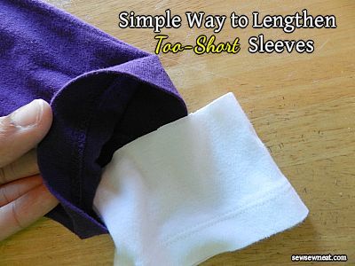 Couture, Upcycling, How To Add Length To Short Sleeves, How To Make Short Sleeves Longer, Sleeve Extension Ideas, Lengthen Sleeves Diy, How To Make Sleeves Longer, How To Lengthen Sleeves, Lengthen Shorts