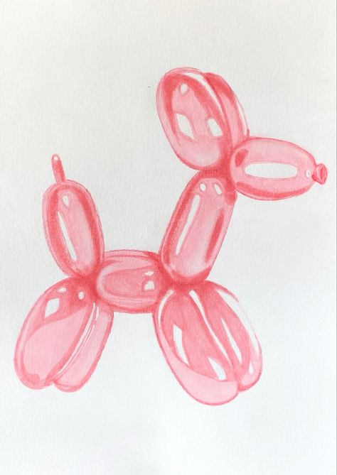 Ballon Dog Drawing, Pink Ballon, Ballon Dog, Dog Draw, Fireplace Tv Wall Decor, Living Room 2023, Room 2023, Fireplace Tv Wall, Tv Wall Decor