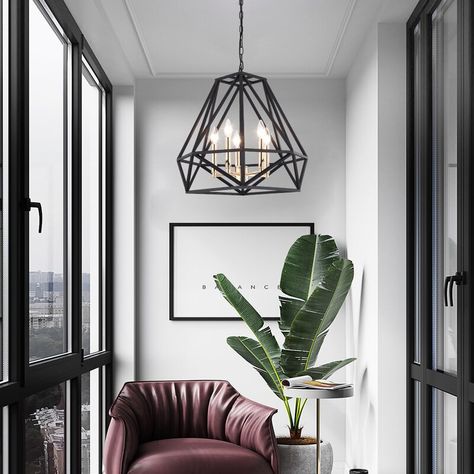 Wrought Studio Gurganus 5 - Light Unique Geometric Chandelier with Wrought Iron Accents & Reviews | Wayfair Entry Way Light Fixtures, Entry Way Chandelier, Entry Way Lighting, Candle Ceiling, Entry Chandelier, Entryway Light Fixtures, Entryway Chandelier, Foyer Lighting Fixtures, Entry Lighting