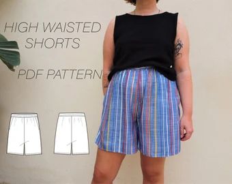 MonoPatterns | Etsy Maternity Shorts Pattern, Shorts Sewing Pattern, Shorts Sewing, Sewing Shorts, Sewing Pants, Shorts Pattern, Sewing Alterations, Shirt Sewing Pattern, Maternity Shorts