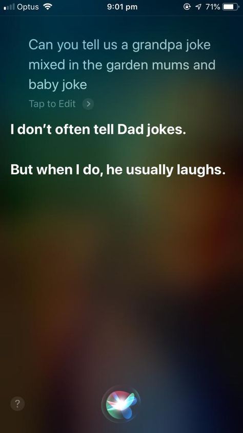 I asked Siri to tell me a dad joke, this is the result #ai #iphone #siri #jokes #dadjokes #sirijokes Iphone, Siri Jokes, Grandpa Jokes, Garden Mum, Baby Jokes, Things To Ask Siri, Dad Jokes, Tell Me, To Tell