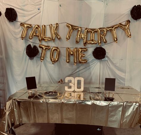 Turning 30 Themes, 29th Birthday For Him Decor, Thirty Year Old Birthday Ideas, 30 Th Bday Party Ideas, 30th Birthday Parties Themes, 30th Bday Party Themes For Women, Ridin Thirty Party, 30 Bday Decoration Ideas, Thirty Bday Ideas Turning 30