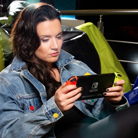 Person Holding Nintendo Switch Reference, Playing On Switch Pose, Holding Switch Reference, Playing Nintendo Switch Pose Reference, Person Playing Nintendo Switch Pose, Holding Nintendo Switch Reference, Playing Nintendo Switch Pose, Gamer Reference, Gamer Pose Reference