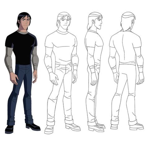 Character Design Disney, Cut Out Animation, Cartoon Network Studios, Male Cartoon Characters, Character Turnaround, Cartoon Body, Character Reference Sheet, X Men Evolution, Caricature Sketch