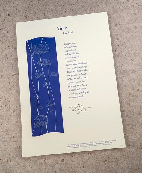 Letterpress Poetry Broadside — "Tune" — poet Kay Ryan Broadside Poster, Poetry Book Design, Poetry Design, Poem Design, Poetry Magazine, Yearbook Layouts, Magazine Ideas, Type Inspiration, Poetry Book