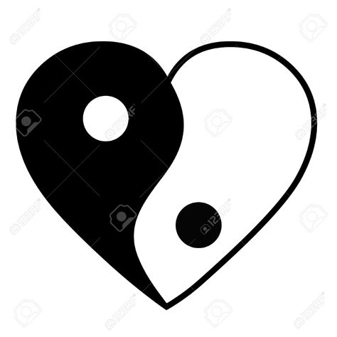 123RF - Millions of Creative Stock Photos, Vectors, Videos and Music Files For Your Inspiration and Projects. Yin Yang Heart, Hiasan Bilik Tidur, Yin Yang Art, Yin Yang Tattoos, Hiasan Bilik, Heart Drawing, Easy Doodles Drawings, Easy Doodle Art, Mini Drawings