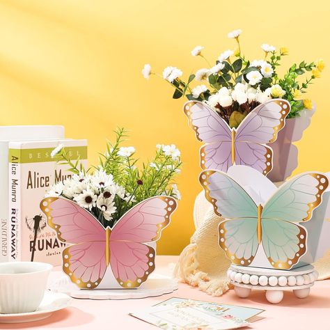 Mothers Day Centerpieces, Butterfly Party Centerpieces, Butterfly Baby Shower Centerpieces, Butterfly Baby Shower Favors, Butterfly Tea Party, Hiasan Perkahwinan, Butterfly Centerpieces, Baby Shower Table Centerpieces, Wedding Table Centres