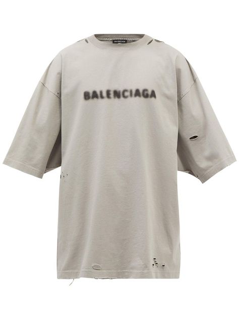 Balenciaga Tee Shirt, Balenciaga Tshirt, Mandy Design, 1990s Grunge, Destroyed T Shirt, Light Grey Leggings, Balenciaga Shirt, Balenciaga Eyewear, Balenciaga T Shirt