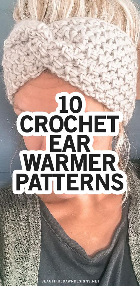 Crochet Ear Warmer Free Pattern, Crochet Ear Warmer Pattern, Easy Crochet Headbands, Crochet Headband Free, Bandeau Au Crochet, Crochet Headband Pattern Free, Crochet Bandana, Bonnet Crochet, Crochet Hat Free