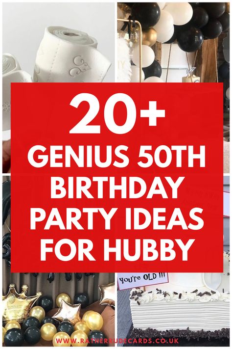 DIY creative 50th birthday party ideas for men Bday Party Ideas For Husband, Easy 50th Birthday Decorations, Mens 50th Bday Party Ideas, 50 Th Birthday Party Ideas For Men Decoration, Gift Ideas 50th Birthday For Men, Big 50 Birthday Party Ideas, Outside 50th Birthday Party Ideas, Cheap 50th Birthday Ideas, Mens 50th Birthday Ideas