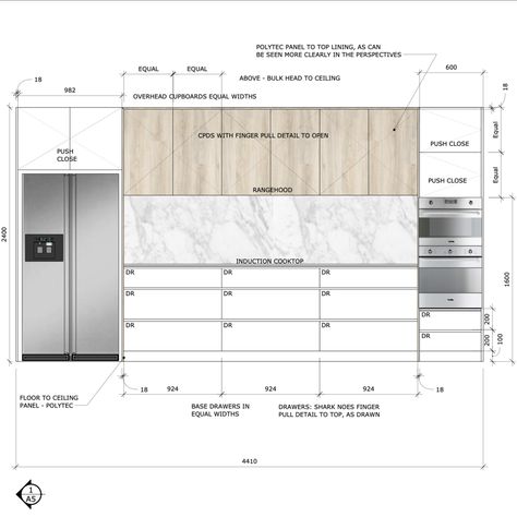 Reka Bentuk Dapur, Furniture Details Drawing, Minimalistic Kitchen, Detail Arsitektur, Kitchen Drawing, Kitchen Layout Plans, Interior Design Drawings, Furniture Details Design, Interior Design Presentation