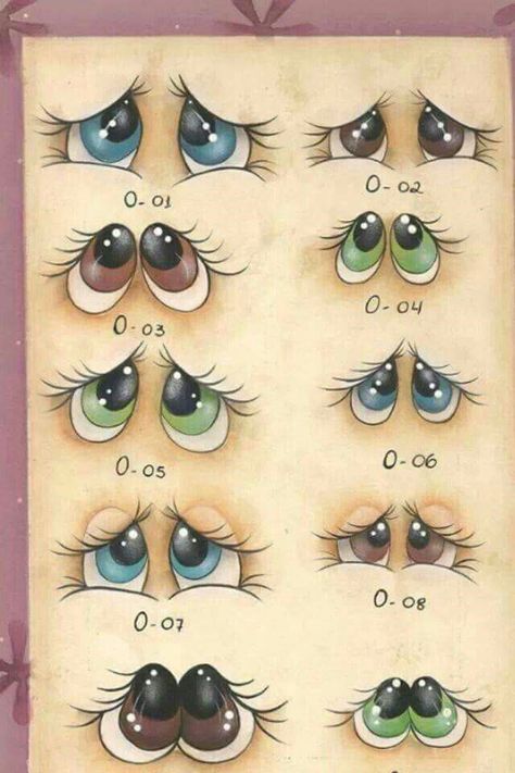 Pk-1411 Christmas In July Face Stamps 1-1 8th Inch Human Figures, Pencil Drawing Tutorials, Drawing Eyes, Eye Expressions, Tole Painting Patterns, Cartoon Eyes, Eye Painting, Tmnt 2012, Rock Painting Designs