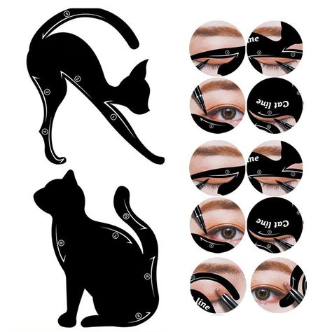 Eyeliner Template, Cat Eyeliner Stencil, Dry Eyes Causes, Eyeliner Shapes, Eyeliner Stencil, Winged Eyeliner Stamp, Smoky Eyeshadow, Perfect Cat Eye, Guide Template