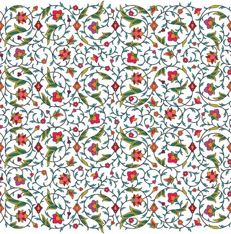 Arabesque arabic seamless floral pattern... | Premium Vector #Freepik #vector #persian #persian-pattern #ottoman #arabic-decoration Arabic Pattern Design, Branches With Flowers, Wedding Illustration Card, Islamic Design Pattern, Floral Desing, Motif Arabesque, Arabesque Design, Seamless Floral Pattern, Arabesque Pattern