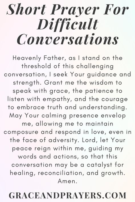 Are you seeking prayers for difficult conversations? We hope that these 6 prayers will offer support and give you strength as you try to speak up! Click to read all prayers for difficult conversations. Prayers For Tough Times Strength, Prayer For Difficult Situations, Strength Prayers For Women, Prayer For Friends Strength Hard Times, Prayers Forgiveness, Prayers For Comfort, Speak Up Quotes, Prayers For Guidance, Prayer For Difficult Times