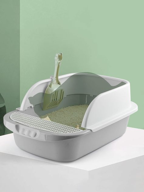 Grey    Plastic Plain Cat Litter Boxes    Pet Cleaning Cats Things Products, Cats Supplies, Cat Litter Boxes, Cozy Beds, Litter Mat, Baby Shower Crafts, Pet Cleaning, Animal Room, Cute Kitchen