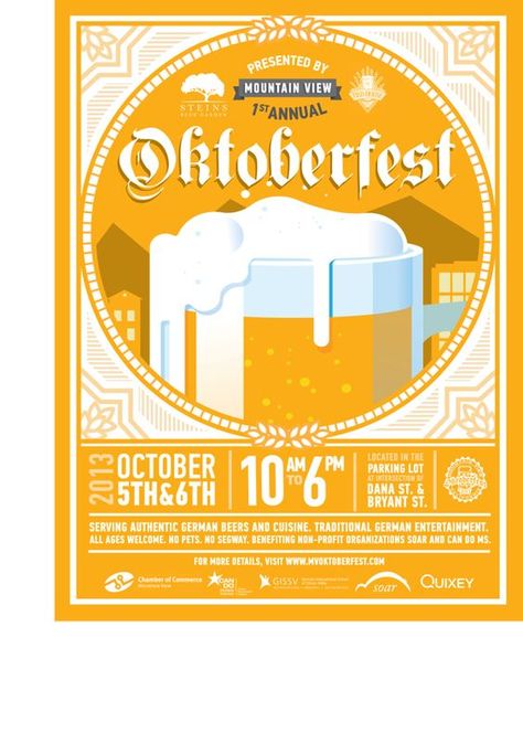 Steins Beer Garden Oktoberfest Poster by Michelle Min, via Behance: Oktoberfest Hairstyle, Oktoberfest Poster, Beer Festival Poster, Beverage Poster, Oktoberfest Outfit, Oktoberfest Beer, Beer Ad, Oktoberfest Party, Beer Poster