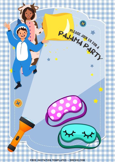 Pajama Party Invitations, Pajama Party Kids, Bowling Birthday Invitations, Slumber Party Invitations, Sleepover Invitations, Slumber Party Birthday, Party Invitation Templates, Pijama Party, Pajama Day