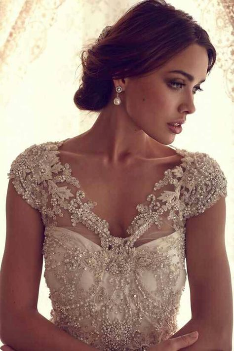 Looking for a dress that gives the impression of being strapless while standing out from the strapless trend Flower Girls, Anna Campbell, Stunning Wedding Dresses, White Bridal Dresses, 2015 Wedding Dresses, Beaded Wedding, White Bridal, Elegant Wedding Dress, Beautiful Wedding Dresses