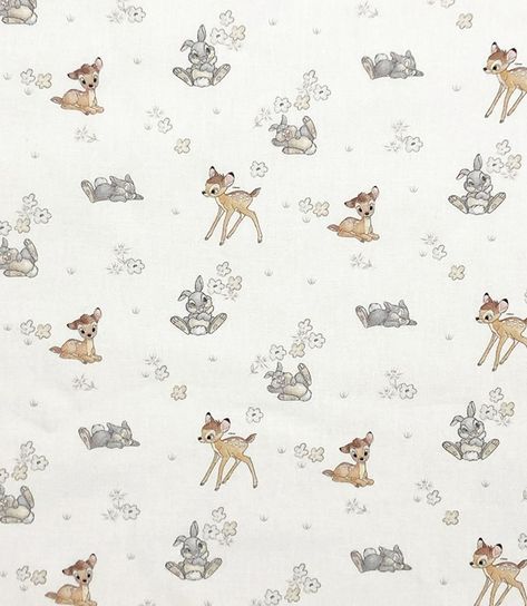 Bambi Fabric, Bambi Illustration, Bambi Wallpapers, Bambi Aesthetic, Bambi Nursery, Thumper Disney, Bambi Characters, Bambi And Thumper, Disney Fabric