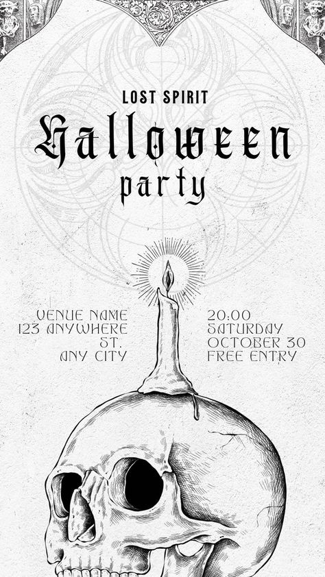 Halloween Event Poster, Cool Halloween Party, Gothic Halloween Party, Halloween Party Events, Halloween Party Poster, Gothic Medieval, Pumpkin Spider, Event Template, Gothic Design