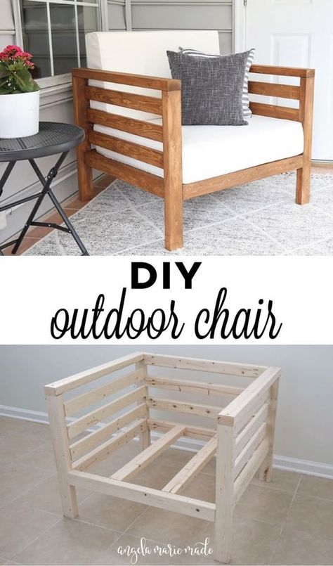 Diy Outdoor Chair, Koti Diy, Diy Dekor, Hemma Diy, Bilik Tidur, Outdoor Couch, Diy Holz, Outdoor Chair, Diy Furniture Couch