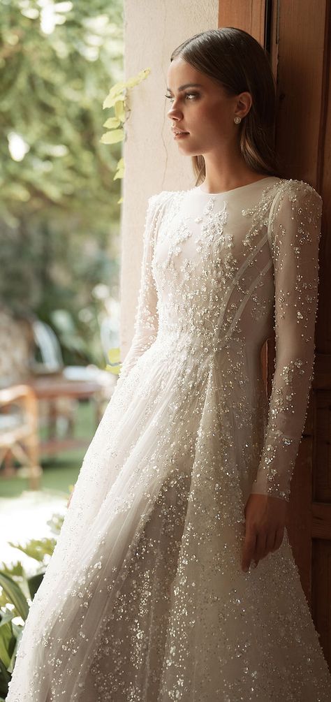 2023 bridal collection | talishurin Modest Bridal Dresses, Bridal Gown Inspiration, Wedding Dresses Long Sleeve, Bride Dress Simple, Sleeve Wedding Dresses, Modest Bridal Gowns, Wedding Dresses Long, Modest Bridal, Elegant Bridal Gown