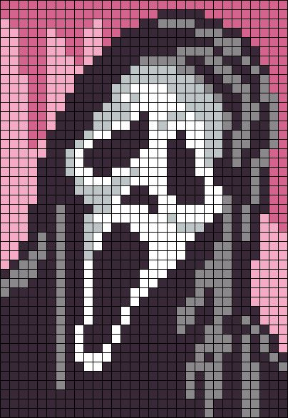 Reputation Grid Pattern, Ghost Face Tapestry Crochet, Catwoman Pixel Art, Ghost Face Grid Pattern, Megamind Pixel Art, Easy Graphgan Patterns Free, Crochet Tapestry Pattern Words, Ghostface Grid Pattern, Ghostface Pixel Art Grid