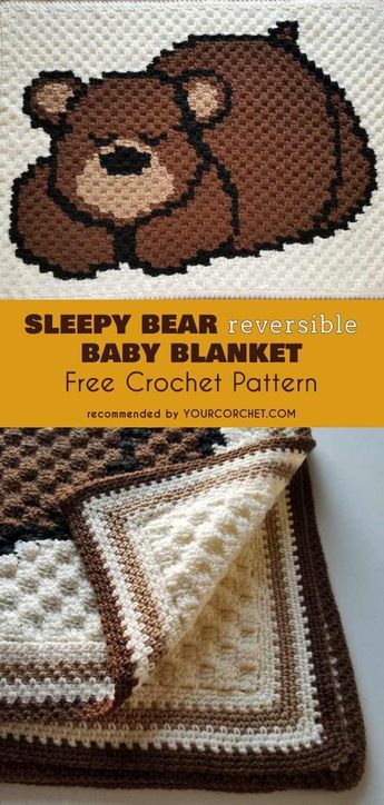 C2c Crochet Alphabet Pattern Free, Quick Crochet Baby Blanket Free Pattern Simple Easy, Cushions Crochet, Motifs Afghans, Baby Blanket Free Crochet Pattern, C2c Blanket, Blanket Free Crochet Pattern, Sleepy Bear, Crochet C2c